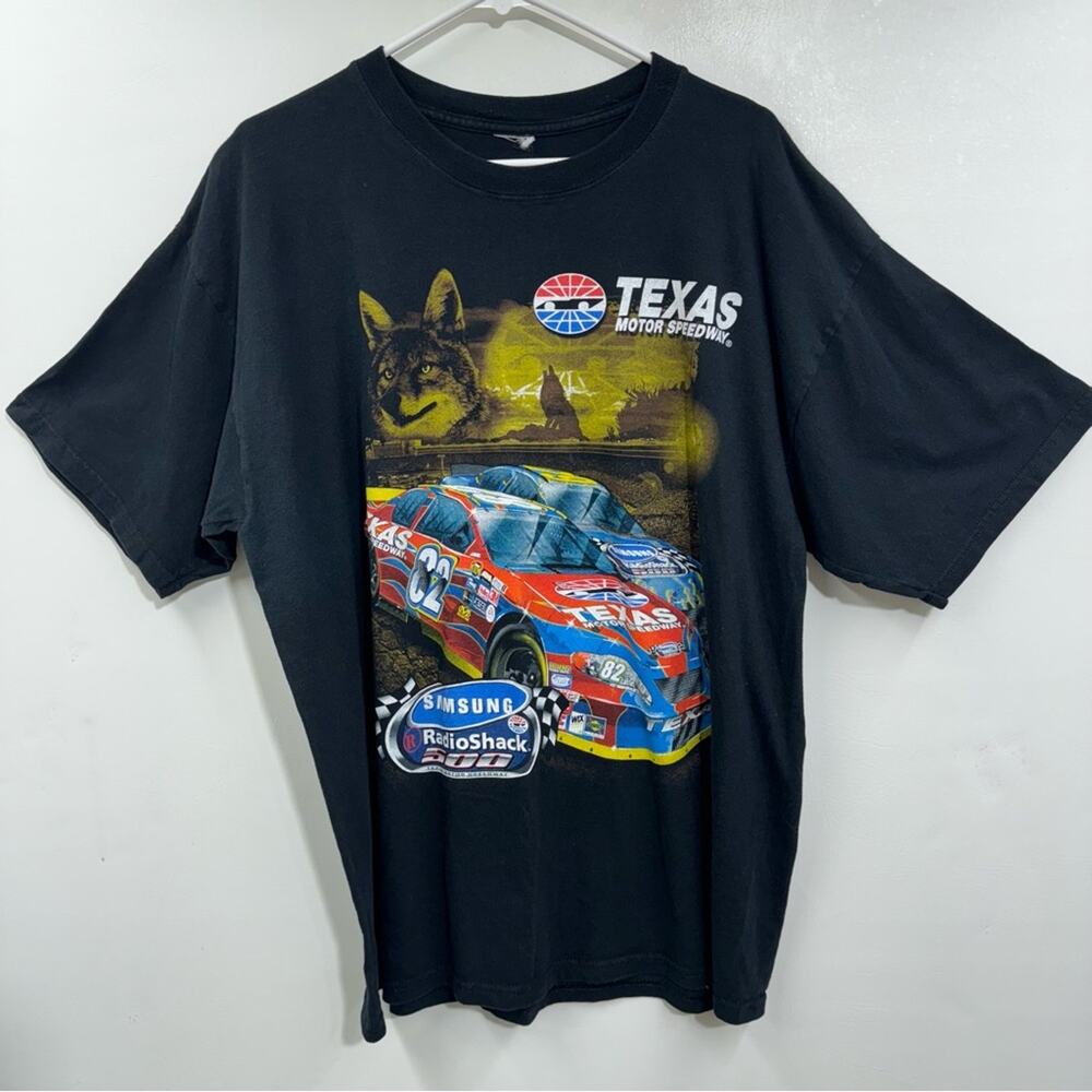 Texas Motor Speedway Tee Shirt Black Graphic Crew Neck Racing‎ Wolf Size XL